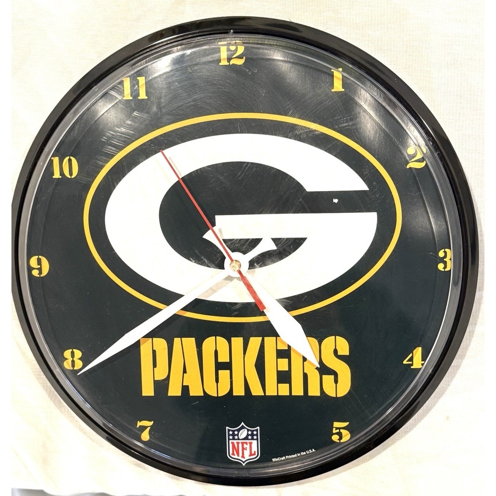 Green Bay Packers Round Wall Clock 12.5" TESTED NFL WinCraft